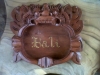 AS01,ashtry bali loggo, size 15cm  U$D 3. mahogany wood
